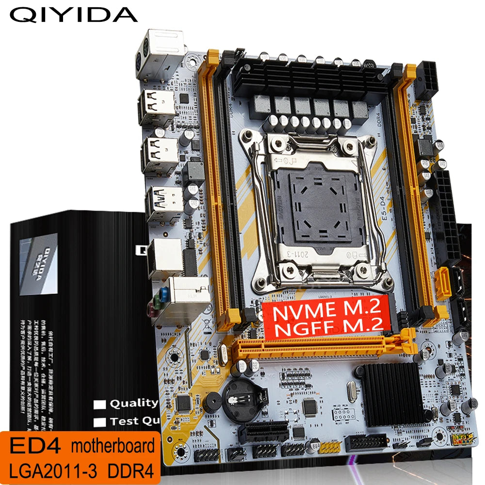 QIYIDA X99 Motherboard LGA 2011-3 Set Kit Xeon E5 2680 V4 CPU Processor 32G=2*16G DDR4 REG ECC RAM Memory NAME M.2